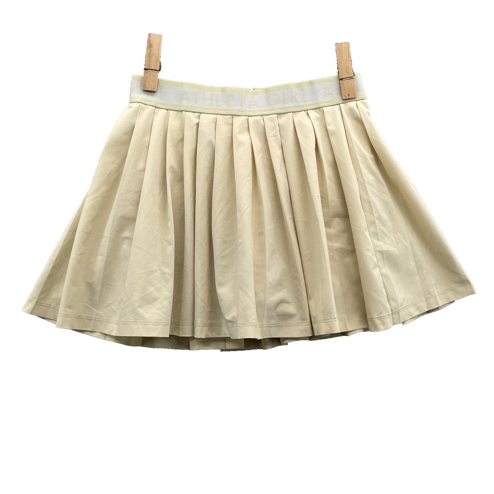 Athleta Girl Pleated Skort Youth Large Butter Yellow Golf Tennis Sports Preppy